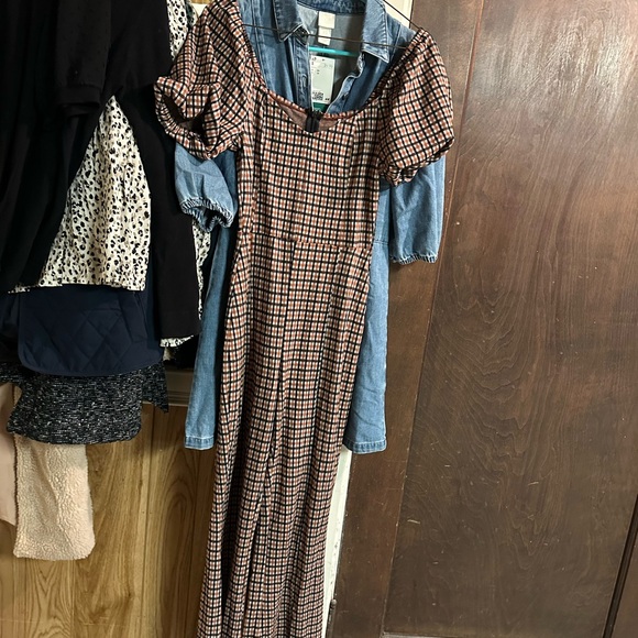 Free People Oxford Plaid Jumpsuit - Picture 2 of 3